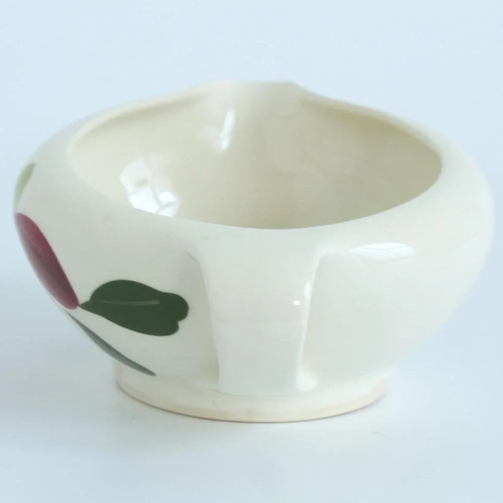 Vintage Hand Painted Red Floral Ceramic Gravy‎ Boat Creamer 6.5in